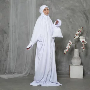 Mukena Terusan Polos Bahan Katun Mikro
